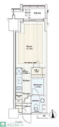 カスタリア麻布十番2 ワンルームの間取図画像