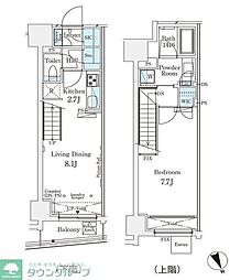 パークナードフィット南青山Vista 1LDKの間取図画像