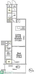 ボヌール日本橋浜町 1LDKの間取図画像
