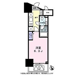 レジディア高輪桂坂 1Kの間取図画像