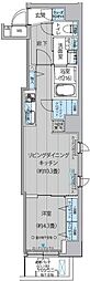 クリスタルパレス蒲西 1LDKの間取図画像
