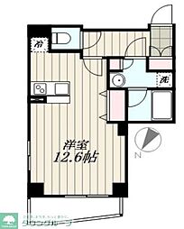 メインステージ目黒2 ワンルームの間取図画像