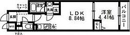 SOLASIA residence 武蔵小山 1LDKの間取図画像