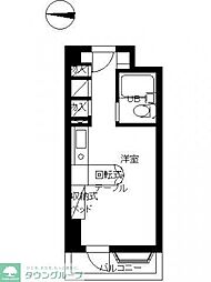 インペリアル南麻布サテライト ワンルームの間取図画像