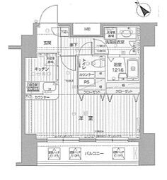 フォレシティ六本木 1Kの間取図画像