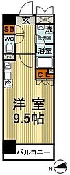 シティカレント大手町 ワンルームの間取図画像