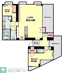 カルム赤坂 2LDKの間取図画像