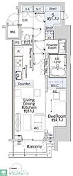ベルファース蒲田West 1LDKの間取図画像