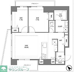 プロスペクト清澄庭園 2LDKの間取図画像