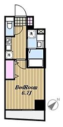 レビスタ白金高輪 1Kの間取図画像