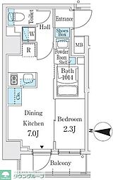 VANCOOL菊川駅前 1DKの間取図画像
