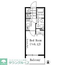 コージーコート御殿山 1Kの間取図画像