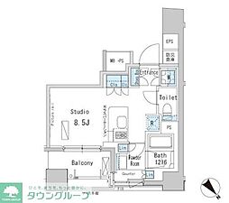 ParkAxis茅場町 ワンルームの間取図画像