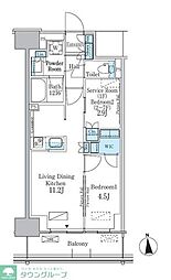 パークアクシス新宿百人町 2LDKの間取図画像
