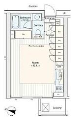 カスタリア渋谷櫻丘 ワンルームの間取図画像