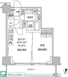 パークハビオ渋谷本町レジデンス 1LDKの間取図画像