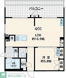 Fullea恵比寿 1LDKの間取図画像