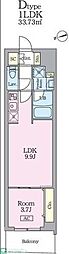 Garden Xavis門前仲町 1LDKの間取図画像