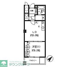 ニチレイ明石町ビル 1DKの間取図画像