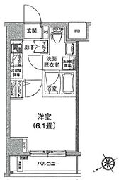 ルフレプレミアム芝公園 1Kの間取図画像