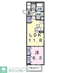 ボワ リュネール 1LDKの間取図画像