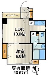 ログ銀座東 1LDKの間取図画像