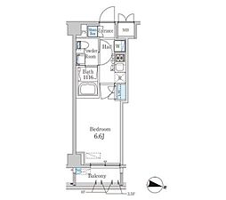 スタイリオ渋谷南平台 1Kの間取図画像