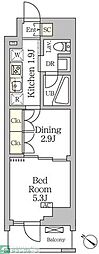 アジールコート松濤 1DKの間取図画像
