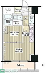 グランドゥール代々木大山 1DKの間取図画像