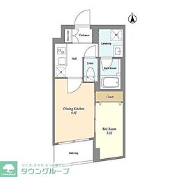 スタイリオ東品川 1DKの間取図画像