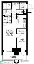 パークタワー勝どきミッド 1LDKの間取図画像