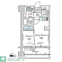パークアクシス神楽坂・早稲田通り 1DKの間取図画像
