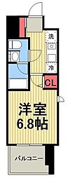 シーフォレシティ芝浦 1Kの間取図画像