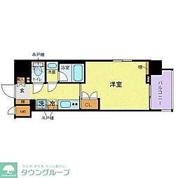 ZOOM品川南 1Kの間取図画像