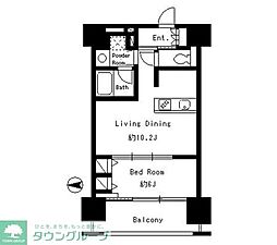 ParkCube東品川 1DKの間取図画像