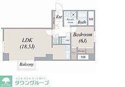 グランドメゾン麻布十番館 1LDKの間取図画像