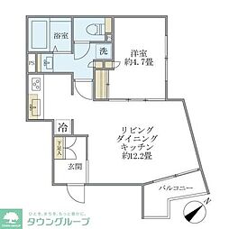 EXAM AKASAKA 1LDKの間取図画像
