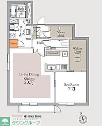 六本木ポルテ 1LDKの間取図画像