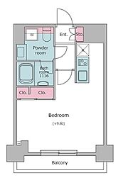 レジディア麻布十番2 ワンルームの間取図画像