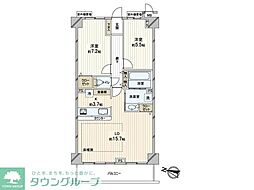 ルピナス渋谷桜丘ガーデンコート 2LDKの間取図画像