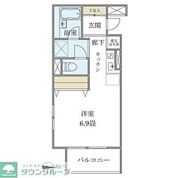 メゾンベール南麻布 ワンルームの間取図画像