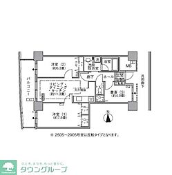 アクティ汐留 2SLDKの間取図画像