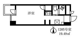 アーツ白河 ワンルームの間取図画像