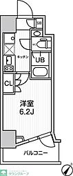 JMFレジデンス北品川 1Kの間取図画像