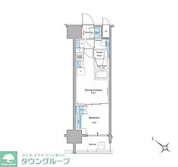 ルフォンプログレ西大井プレミア 1DKの間取図画像