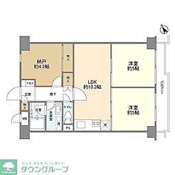 クレール武蔵小山 2SLDKの間取図画像