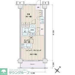 エスティメゾン豊洲レジデンスE棟 1LDKの間取図画像
