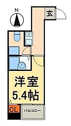 プレール神田佐久間町 1Kの間取図画像