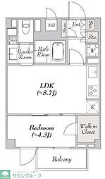 MYRIARESIDENCE白金台 1LDKの間取図画像