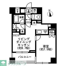 レジディア四谷三丁目 1LDKの間取図画像